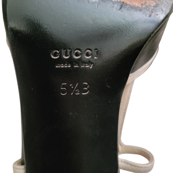 GUCCI Two Tone Slingback Pointed Toe Heels - Picture 5 of 9